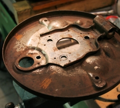rusty brake plate