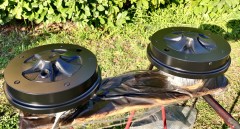 tambours peints en noir 3 couches Hammerite